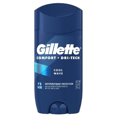 Gillette Comfort + DriTech Men's Antiperspirant Deodorant Invisible Solid Cool Wave - 3.4oz