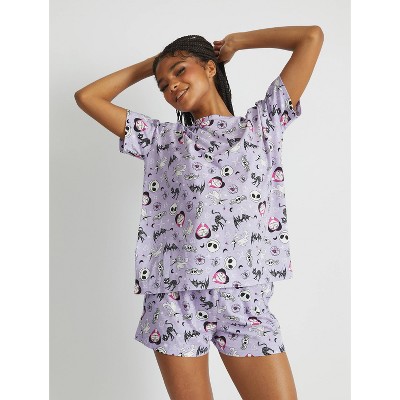 Women's Nightmare Before Christmas Pajama Set - Purple