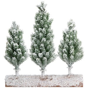 Northlight Frosted Pine Tree Trio Christmas Decoration - 8" - Unlit - 1 of 4