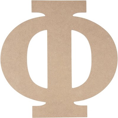 Juvale Unfinished Wooden Letters, Greek Letter Phi (11.5 x 11.6 in.)