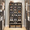 Tribesigns 8-Tier Shoe Storage Cabinet, Wooden Shoe Racks with 24 Cubbies - 3 of 4