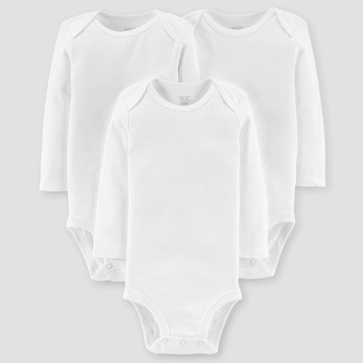Baby 3pk Long Sleeve Bodysuit - Just One You® made by carter's White