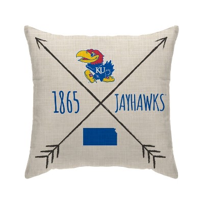 NCAA Kansas Jayhawks Cross Arrow Decorative Throw Pillow