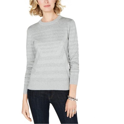 Michael Kors Womens Metallic Stripe Pullover Sweater