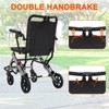 Lightweight Foldable Transport Wheelchair with Handbrakes, Ultra Lightweight Transport Wheelchair for Adults with Removable Flip Armrests & Footrests - 3 of 4