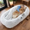Gulches Human Dog Bed, Washable Faux Fur Dog Bed for People Doze Off 71''x45''x14'' Size Fits You and Pets GRAY - 2 of 4