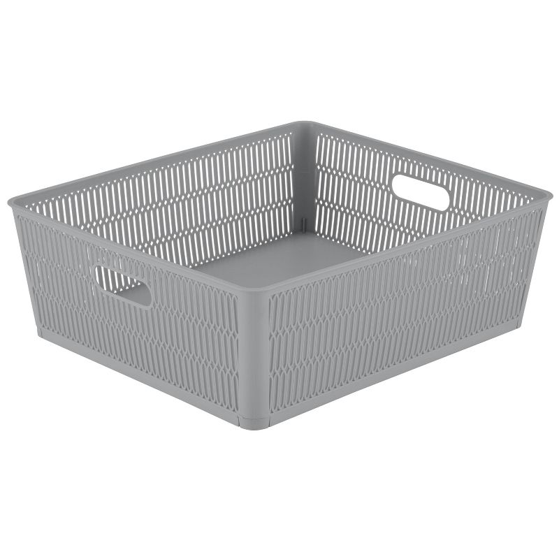 Simplify 2pk Large Slide and Stack Storage Shallow Totes Gray, 3 of 16