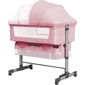 KTMBDW Baby Bassinet Bedside Crib, 3-in-1 Baby Bassinet Bedside Sleeper with Mattress and Soft,Breathable Sheet,Height Adjustable, Stable for Newborns - 1 of 4