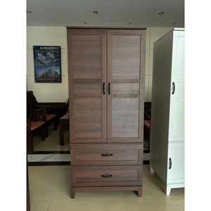 Armoire Wardrobe Closet with 2 Drawers,72" Wooden Wardrobe Cabinet with Hanging Rod, Tall Clothing Armoire Cabinet - 1 of 1