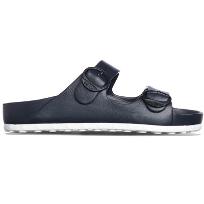 Ccilu Horizon Check Men Casual Beach Slide Sandals with Adjustable Buckle Straps