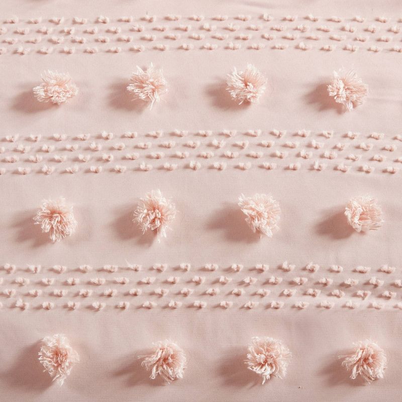 Intelligent Design Elise Pom Pom Jacquard Antimicrobial Dust Free Comforter Set, 6 of 10
