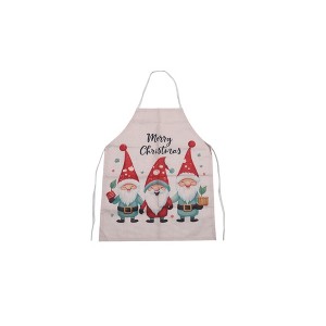 Unique Bargains Christmas Aprons Cotton Linen Beige Red White 26.77"x21.65" 1 Pcs - 1 of 4