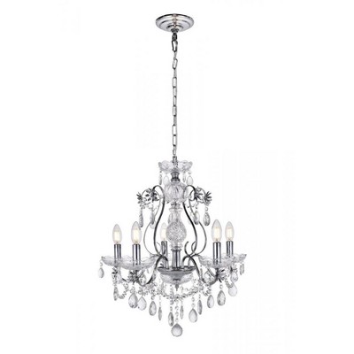 Elegant Lighting Voltaire Collection Chandelier D22 H22 Lt:5 Chrome Finish