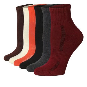 Tipi Toe Women's 6-Pairs Running & Athletic Sports Performance Warm Verity Colors Patterned Quarter Socks - 1 of 4