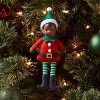 Fabric Elf Child with Braids and Green Hat Christmas Tree Ornament - Wondershop™: Indoor Use, No Battery Required - 2 of 3