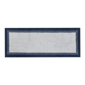 MAYEERTY Rectangle Cotton Tufted Bath Rug Navy for Machine Washable 1pcs - 1 of 4