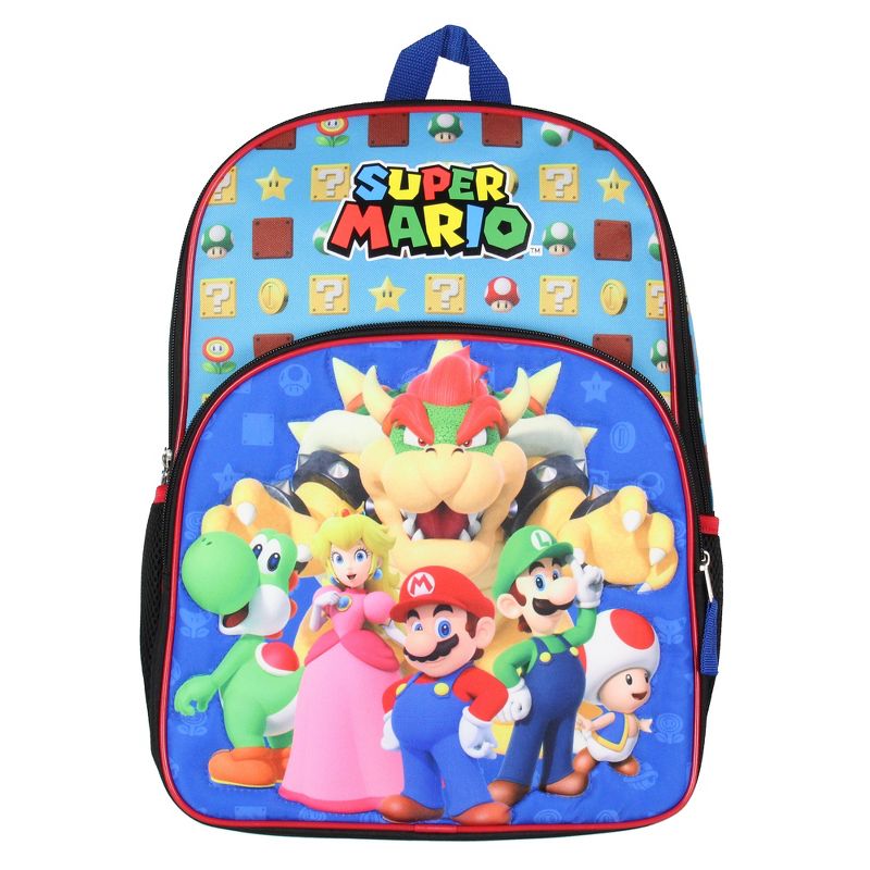 Super Mario Bowser Luigi Princess Peach 16" Kids Bag School Travel Backpack Multicoloured, 3 of 6