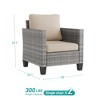 Sonkuki 2PCS Patio Single Sofas Outdoor Wicker Rattan Furniture Set w/ Soft Cushions for Garden Yard Porch - 2 of 4