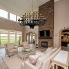 BAOURE Large Black Wagon Wheel Chandeliers 39 Inch, 24 Light Modern Farmhouse Chandelier, Rustic Round Candle chandelier for Dining Room Living Room - 2 of 4