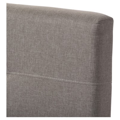 Grey Upholstered Queen Platform Bed with Storage Drawer