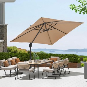10ftx10ft Cantilever Patio Umbrella with Base,umbrella outdoor patio,360 Rotation outdoor umbrella with Stand for Deck,Pool,Backyard - 1 of 4