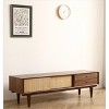 Freya 68.90" TV Stands Rattan Weaving Glider Doors and 2 Drawers With Walnut Surface and Legs for TVs up to 75"-Maison Boucle - 2 of 4