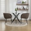 Set Of 2 Dining Chairs with Black Metal Legs,Boucle Fabric Dining Chair with Wing Back, Leisure Armchair Upholstered Accent Kitchen Chairs-Cuddlewood - 2 of 4