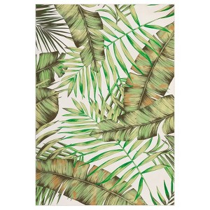 Area Rug Machine Washable Low Pile Non Slip Rugs Palm Tree Leaf Area Rug Foldable Stain Resistant Indoor Carpet for Living Room Bedroom Dining Room - 1 of 4