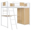 Twin Size Loft bed with L-shape Desk and Wardrobe, Black - 3 of 4