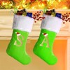 Aoibox 1 Piece 20 Inch Monogram Christmas Stocking with Letter Green Velvet White Plush Cuff Large Hanging Loop Holiday Decor - 4 of 4