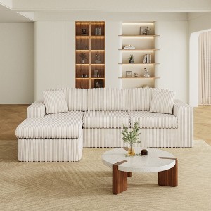 Celebalcony 104" Modular Sectional Sofa L-Shape Couch with Oversized Chaise - 1 of 4