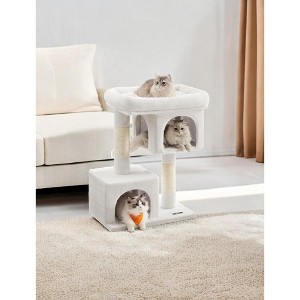 Cat Tree, 33.1-Inch Cat Tower, Cat Condo for Large Cats up to 16 lb, Large Cat Perch, 2 Cat Caves, Scratching Post, Cat Houses for Indoor - 1 of 4