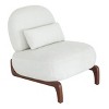 Modern Accent Lounge Chair with Solid Wood Legs, Velvet Upholstered Armless Living Room Chair,Bedroom Reading Chair for Apartment-Koiai - 3 of 4