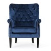 Modern Accent Club Chair, Luxury Velvet Upholstered Arm Chairs With Wooden Legs, Comfy Single Sofa Chair For Living Room - 2 of 4