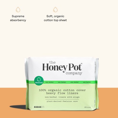 The Honey Pot Company Pantiliner Heavy Flow Non-herbal Organic Cotton Maxi  Pads - 20ct : Target