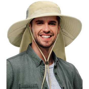 Sun Cube Fishing Hat For Men With Uv Sun Protection Wide Brim, Face Cover,  Neck Flap - Hiking Safari Outdoor Upf50+ (tan) : Target