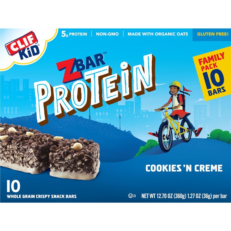 CLIF Kid ZBAR Protein Cookies &#39;N Creme Snack Bars - 12.7oz/10ct, 6 of 12