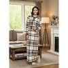 ADR Women's Plush Fleece Nightgown Woman, Long Cozy Kaftan with Pockets, Plaid & Solid Colors - 2 of 3