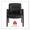 Alera Alera Madaris Series Bonded Leather Guest Chair with Wood Trim Legs, 25.39" x 25.98" x 35.62", Black Seat/Back, Mahogany Base - 4 of 4