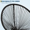 Jojoka 3-Piece Patio Conversation Bistro Set,Modern Wicker Wove Furniture Sets with Glass Top Table and 2 Chairs - 4 of 4