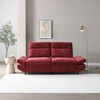 GDFStudio Eric 85" Fabric Pull-Out Sleeper Sofa with Adjustable Armrest and Backrest, Burgundy - 2 of 4