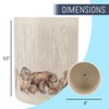 NAT AND JULES Round 9.5 x 8 Iron Metal Bathroom Trash Can Wastebasket Home Office Bedroom Fits 2.25 Gallon Trash Bag Liner, Lodge - 2 of 4