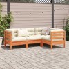 vidaXL 4 Piece Patio Sofa Set with Cushions - Wax Brown - 3 of 4