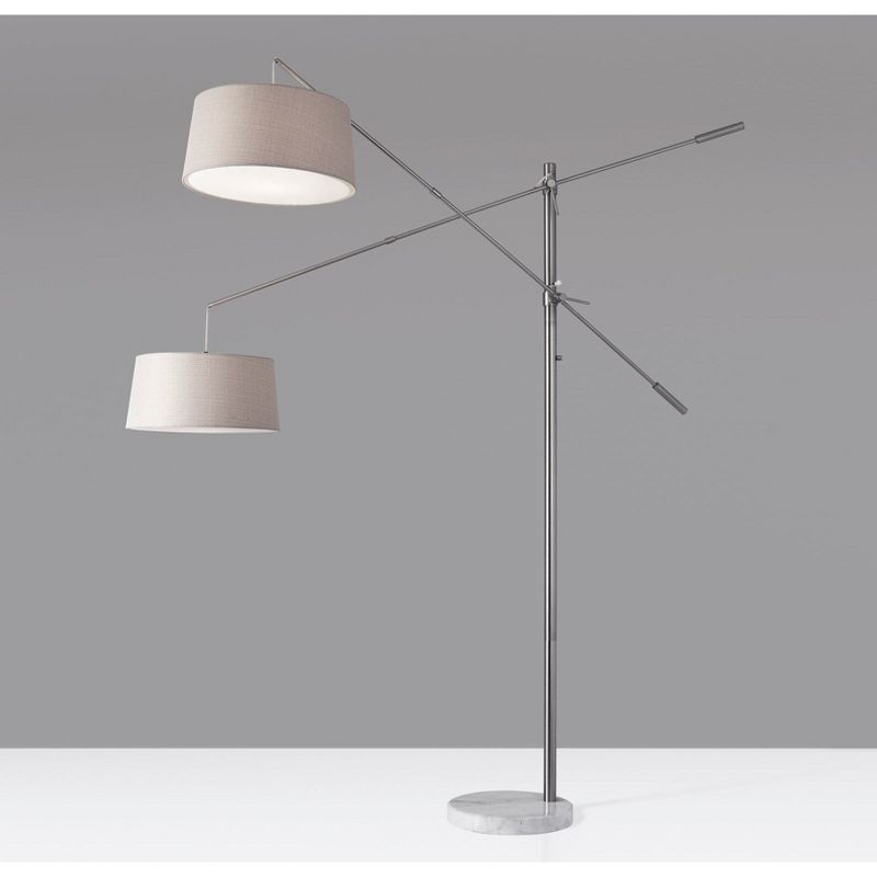 78&#34; Manhattan Two Arm Arc Lamp Steel  - Adesso, 5 of 9