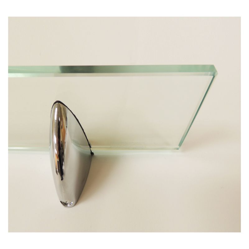 Glass Wall Shelf with Silver Brackets - InPlace, 2 of 4