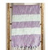 Manual Woodworkers and Weavers Cotton Stripe Throw Blanket, 50 x 60 Inches, Lavender and White, Soft Lightweight Cotton for Cozy Home Decor - 2 of 3