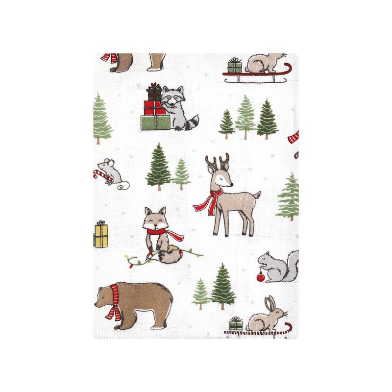 Hudson Baby Unisex Baby Cotton Flannel Burp Cloths Bundle, Christmas Forest, One Size, 3 of 9