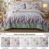 Reversible Daffodil Quilt King Purple Floral Leaves Bedspread Lightweight Soft Flower Bedding Summer Botanicals Coverlet Blanket - 4 of 4