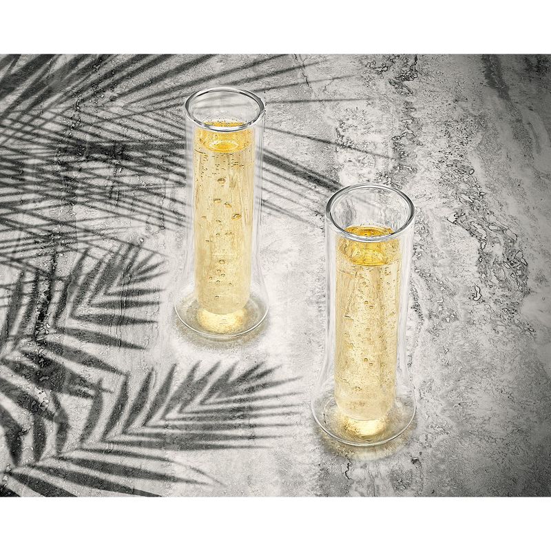 JoyJolt Cosmo Double Wall Stemless Champagne Flutes - Set of 2 Mimosa Champagne Glasses - 5 oz, 4 of 8