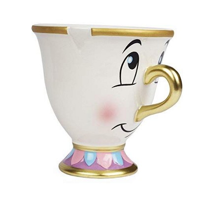 Disney Beauty and the Beast Chip Mug with Gold Foil Printing, Multicolor, 8 Ounces